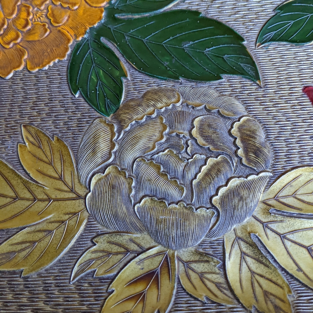 Vintage 70s Floral Bohemian Tray Hippie Eclectic Home Decor - Picture 7 of 16